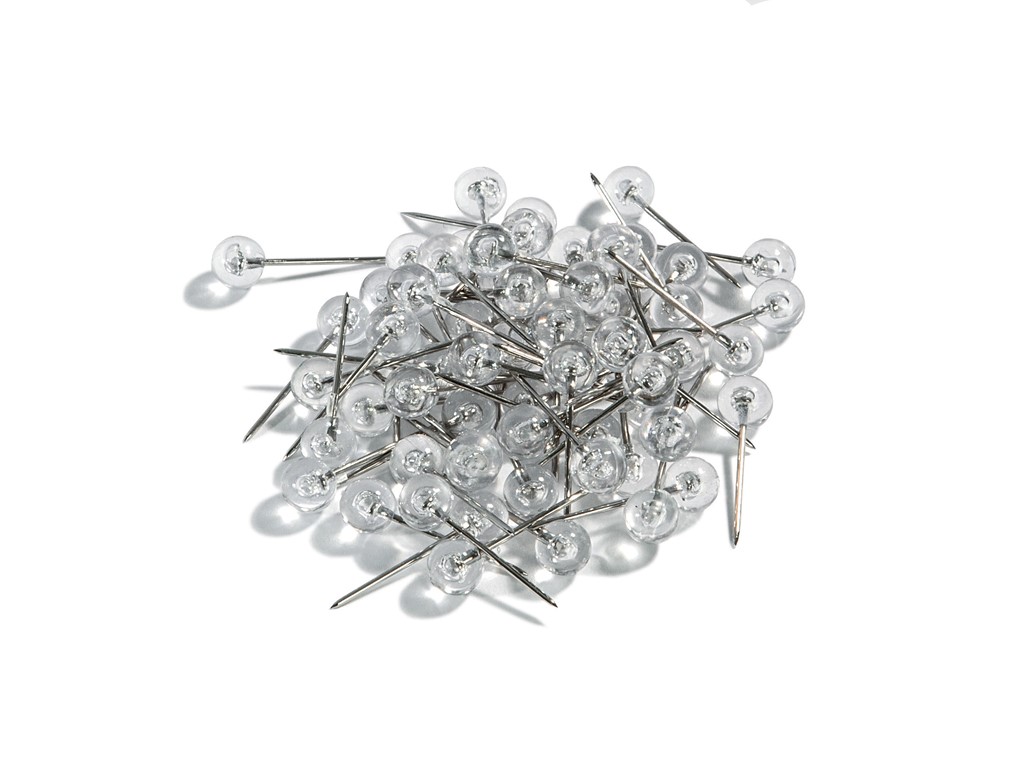 Smukdoo 100 Stück Transparente Reißzwecken Aus Kunststoff & Stahl – 5 Farben, 2,3 Cm – Für Pinnwand Und Organisation