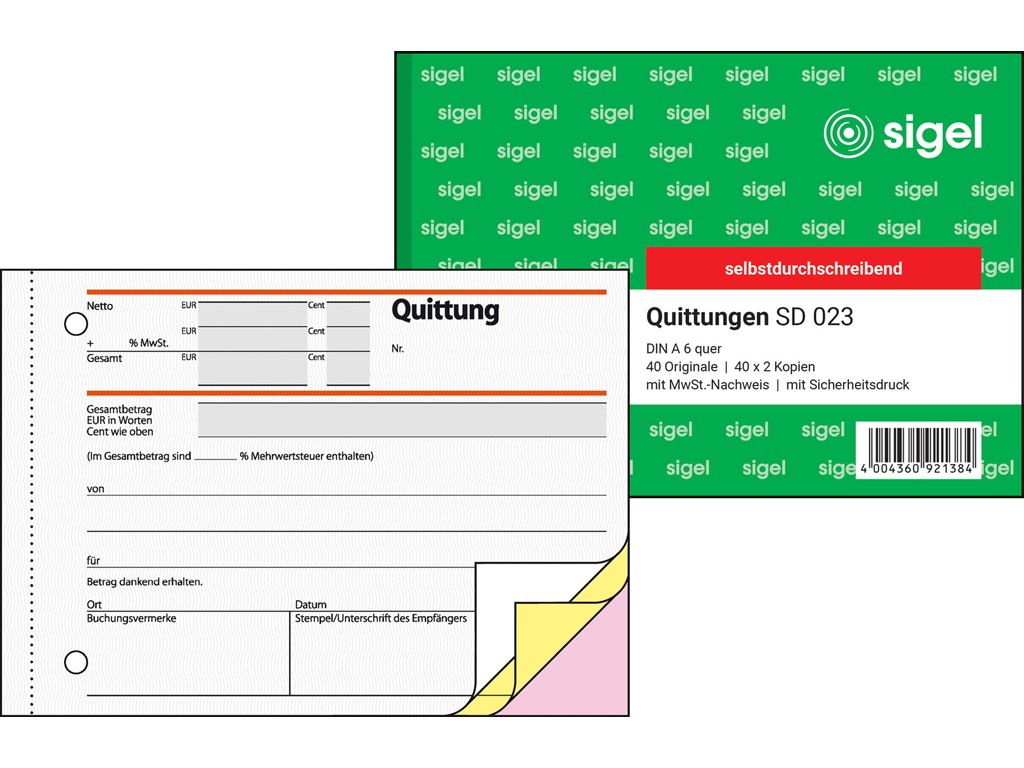 Stylex Quittungen, DIN A6, 2 X 40 Blatt Selbstdurchschreibend, CHF 1,34