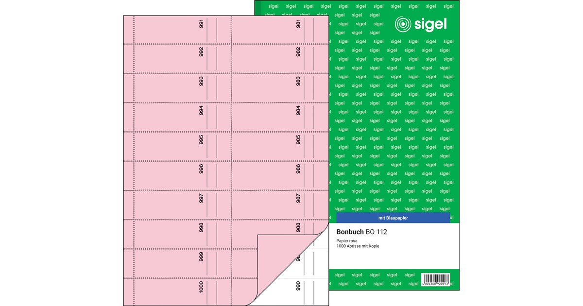 Sigel BO112 Ticket Book A4 2 X 50 Sheets 1000 Tickets With - View #8