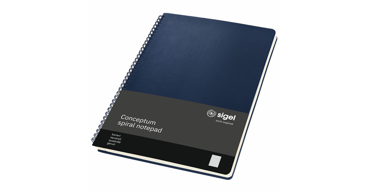 Sigel CO840 Spiralblock CONCEPTUM® mit Register, Hardcover, black, kariert, ca. A4 günstig kaufen