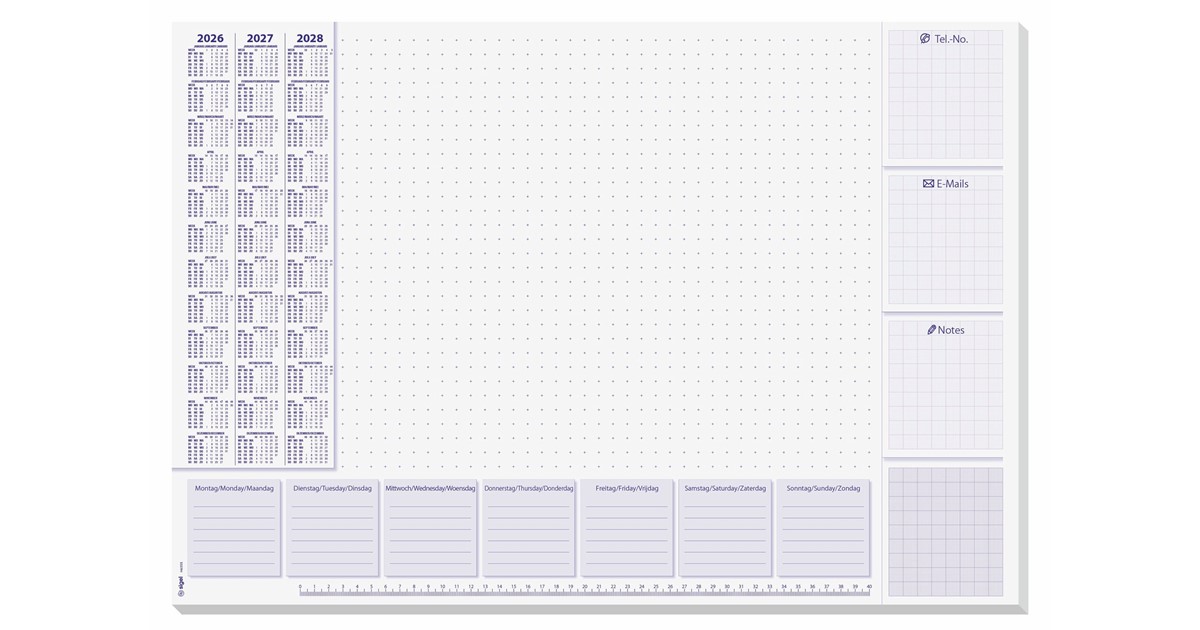 SIGEL HO306 Papieren bureauonderlegger, 3-jarige planner