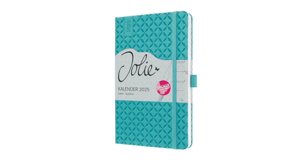 SIGEL J5103 - Wochenkalender Jolie 2025, petrol, ca. A5, Hardcover, mit 