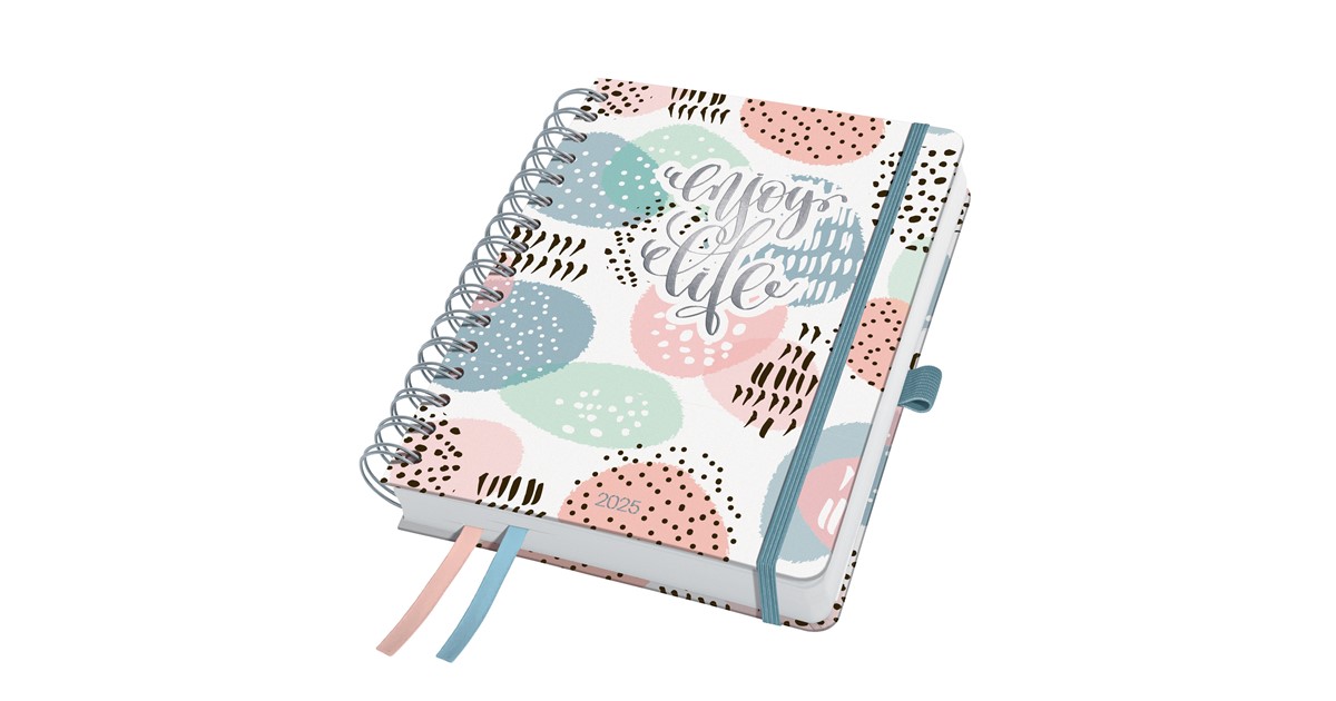 SIGEL J5602 - Spiral-Kalender Jolie 2025, Rose Inspiration, ca. A5 
