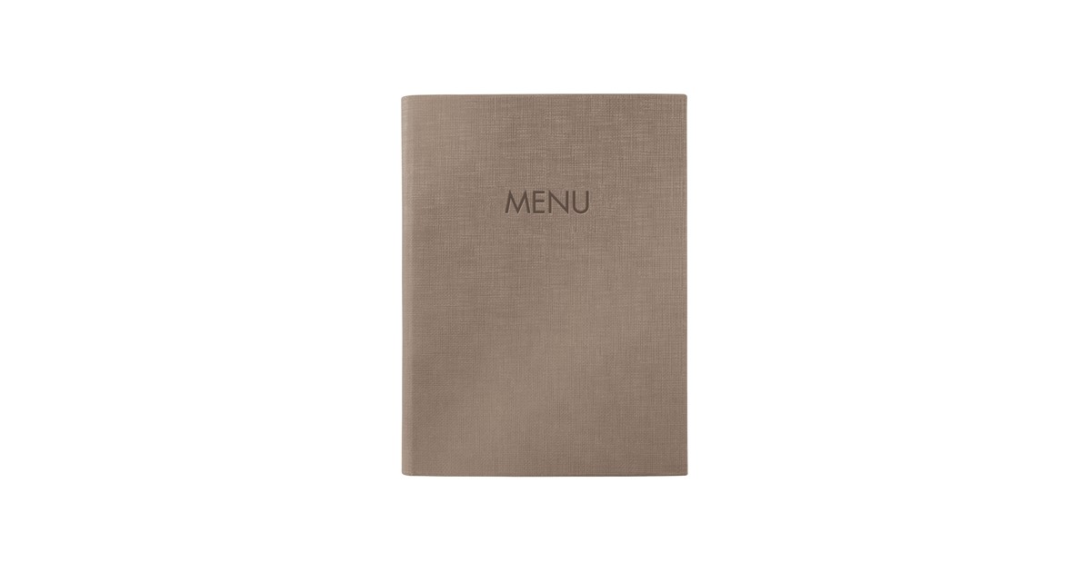 Protège Menu Restauration Facile Nettoyer SIGEL SM211 Protège-menu à Cordon élastique Avec 2 Pochette Transparent Pour 8 Feuilles DIN A5, Gaufrage Menu, Beige Foncé, 1 Pièce Porte-menu A5 Bambou - 2