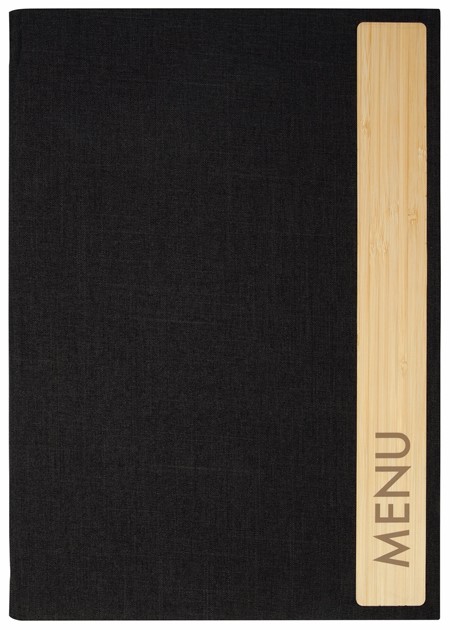 Protège-menus Bambou Lot De 5 - Avec Pochettes A4, Facile à Nettoyer, Style Lin