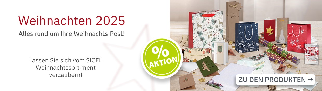 Sigel Weihnachten 2025 Briefpapier Karten Umschläge Verpackungsmaterial