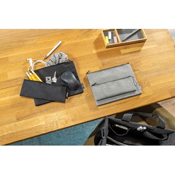 SIGEL Taschen-Organizer-Set, hellgrau, Polyethylen (RPET) recycelt, synthetischer Filz, 25 x 18 x 1 cm / 22 x 8 x 1 cm - Anwendung