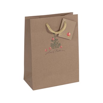 SIGEL mittelgroße Geschenktüten aus Kraftpapier, Christmas with apples, 5er Set - Anwendung