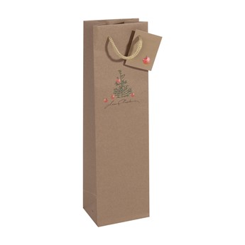 SIGEL Flaschen-Geschenktüten aus Kraftpapier, Christmas with apples, 5er Set - Anwendung