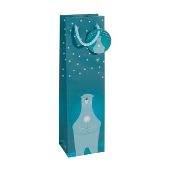 SIGEL Flaschen-Geschenktüten aus Papier, Polar bear with candle, 5er Set - Anwendung