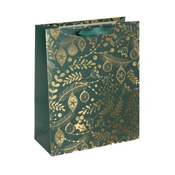 SIGEL Geschenktasche groß, Golden ornaments on green, grün, Format 26 x 32 cm, 5er Pack - Anwendung