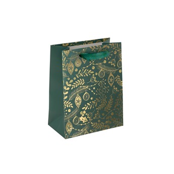 SIGEL Geschenktasche klein, Golden ornaments on green, grün/gold, Format 18 x 23 cm, 5er Pack - Anwendung