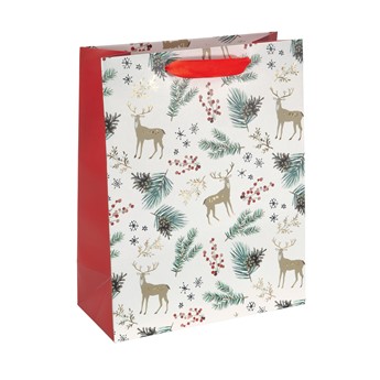 SIGEL Geschenktasche groß, Christmas motifs watercolor, weiß/gold/rot, Format 26 x 33 cm, 5er Pack - Anwendung