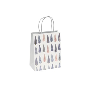 SIGEL Geschenktasche klein, Pine trees, weiß/blau/gold, Format 18 x 23 cm, 5er Pack - Anwendung