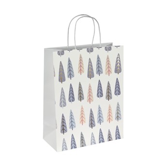 SIGEL Geschenktasche groß, Pine trees, weiß/blau/gold, Format 26 x 33 cm 5er Pack - Anwendung