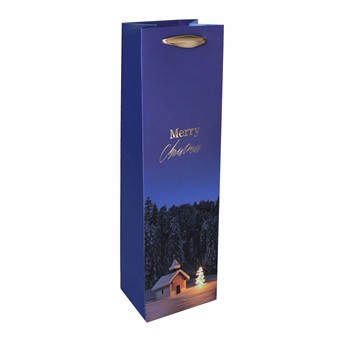 SIGEL Geschenktasche Flasche, Winterlandschaft, 10 x 35 x 8 cm, 5er Pack - Anwendung