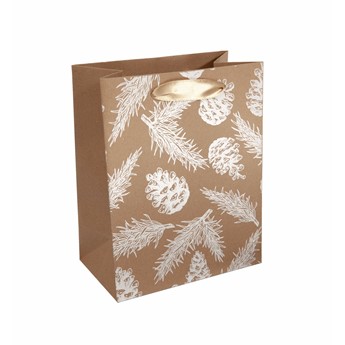 SIGEL Geschenktasche small, Tannenzapfen und Tannenzweige, 18 x 23 x 10 cm, 5er Pack - Anwendung