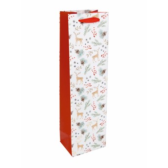SIGEL Geschenktasche Flasche, Tannenzweige, 10 x 35 x 8 cm, 5er Pack - Anwendung