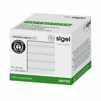 SIGEL Haftnotizen, weiß, 75 x 75 mm, 6 Stück à 100 Blatt - Anwendung