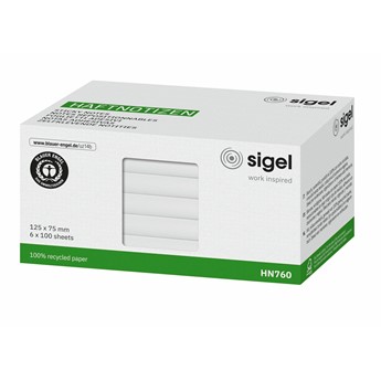 SIGEL Haftnotizen, weiß, 125 x 75 mm, 6 Stück à 100 Blatt - Anwendung