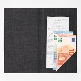 SIGEL Rechnungsmappe Bambus, dunkelgrau/beige, 13 x 23 cm - Anwendung