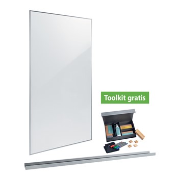 SIGEL Meet up-Bundle: Whiteboard 90x180cm, Wandschiene und Moderationskoffer - Anwendung