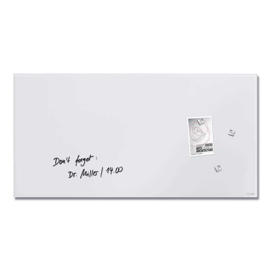SIGEL GL299 Premium Glas-Magnettafel 130x55 cm, rot, Design Red Wall, matt, nicht spiegelnd, SGS geprüft, einfache Montage, incl. 2 starke Magnete, Artverum