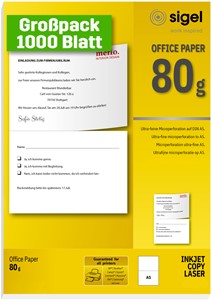 SIGEL MultiPrint-Papier perforiert, A4 mit 2er Teilung quer (Großpackung)