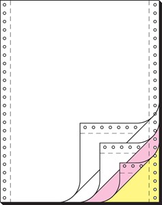 SIGEL Endlospapier, 12" (305mm) x 240 mm (A4 h), weiß/rosa/gelb
