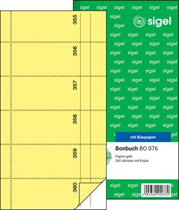 SIGEL Bonbuch, 360 Abrisse, gelb