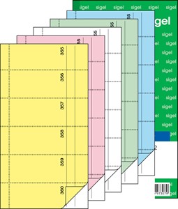 SIGEL Bonbuch, 5x 360 Abrisse, 5 Farben sortiert