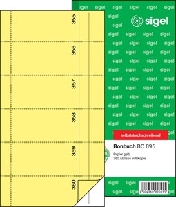 SIGEL Bonbuch, 360 Abrisse, gelb