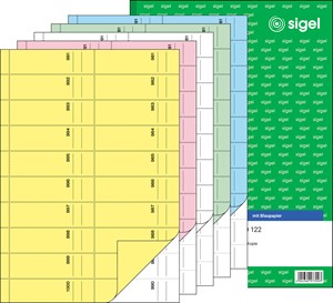 SIGEL Bonbuch, 5x1000 Abrisse, 5 Farben sortiert
