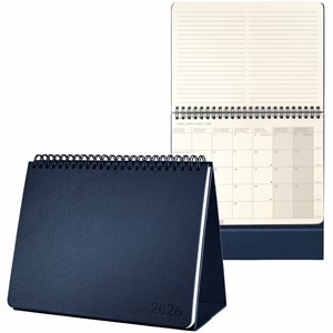 SIGEL Tischkalender Querkalender Conceptum 2026, ca. A5 quer, Hardcover, dunkelblau