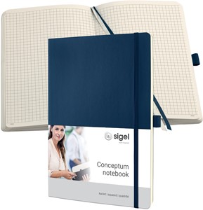 SIGEL Notizbuch Conceptum, Softcover, midnight blue, kariert, nummerierte Seiten, ca. A4