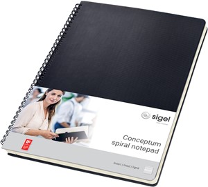 SIGEL Spiralblock Conceptum, Hardcover, black, liniert, ca. A4
