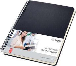 SIGEL Spiralblock Conceptum, Hardcover, black, liniert, ca. A5