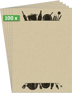 SIGEL Motiv-Papier Kitchen utensils, Graspapier, 100 g