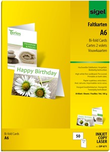 SIGEL Faltkarten A6 weiß, 185g