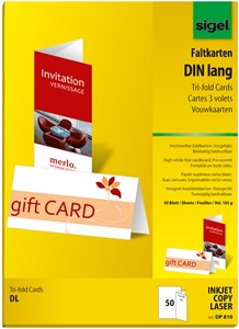 SIGEL Faltkarten DIN lang weiß, 185g