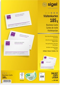 SIGEL Visitenkarten, mikroperforiert, 185g