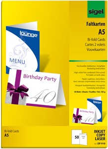 SIGEL Faltkarten A5 weiß, 185g