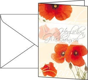 SIGEL Glückwunsch-Karten Red Poppies