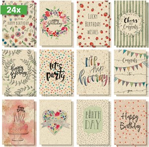 SIGEL Geburtstags-Postkarten-Set "Happy Grassy Birthday", A6