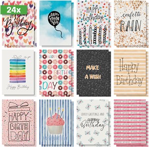 SIGEL Geburtstags-Postkarten-Set "Colourful Birthday Fun", A6