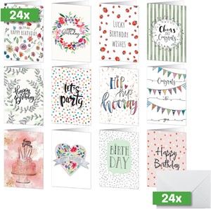 SIGEL Geburtstags-Karten-Set Geburtstagsmotive "Happy Birthday", A6