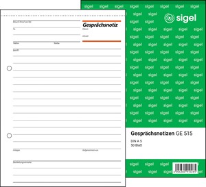SIGEL Gesprächsnotiz A5