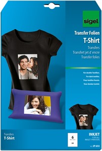 SIGEL Transferfolie (InkJet) für dunkle T-Shirts, A4