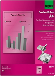 SIGEL S/W-Kopier-Folie, transparent, klar
