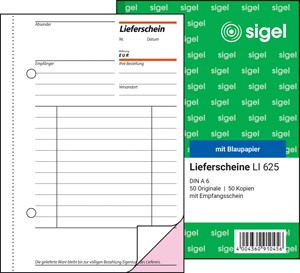 SIGEL Lieferschein A6, 2-fach